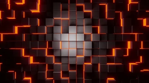 Hell cube VJ loop background Stock Footage 213169721