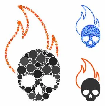 Hell Fire Composition Icon of Round Dots Illustrazione stock