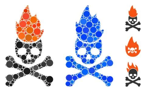 Hell Fire Composition Icon of Round Dots Illustrazione stock