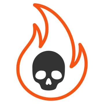 Hell Fire Flat Icon Illustrazione stock