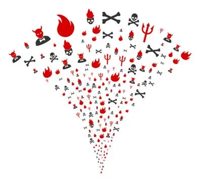 Hell Fire Fountain Stream Stock Illustration