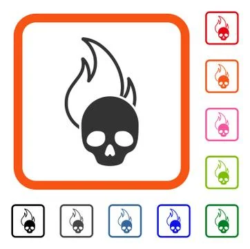 Hell Fire Framed Icon Stock Illustration