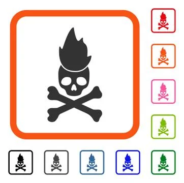 Hell Fire Framed Icon Stock Illustration