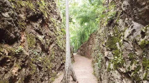 Hell Fire Pass was a major obstacle that impeded the building of the Death Stock Footage 115904415