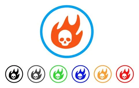 Hell Fire Rounded Icon イラスト素材