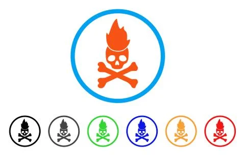Hell Fire Rounded Icon Stock Illustration