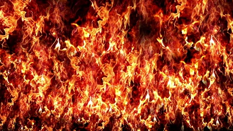 Hell Fire In Slow Motion isolated. Stock Footage 92837657