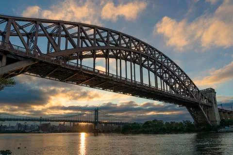 Hell Gate and RFK Bridge 写真素材