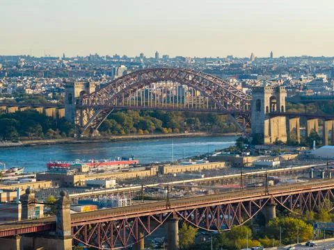 Hell Gate Bridge - New York, United States Stock Photos