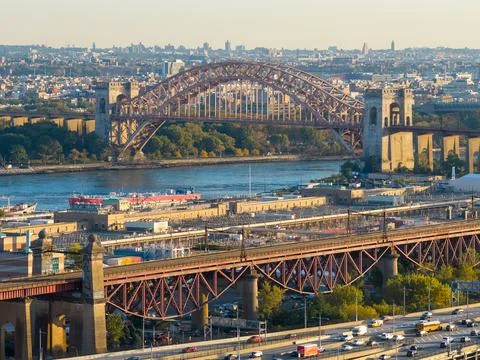 Hell Gate Bridge - New York, United States Stock Photos