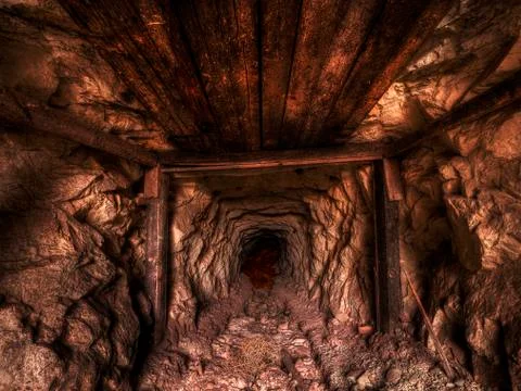 Hell hole uranium mine shaft scary horror Stock Photos