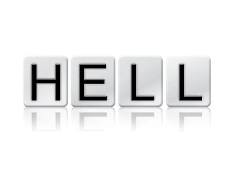 Hell Isolated Tiled Letters Concept and Theme 스톡 일러스트