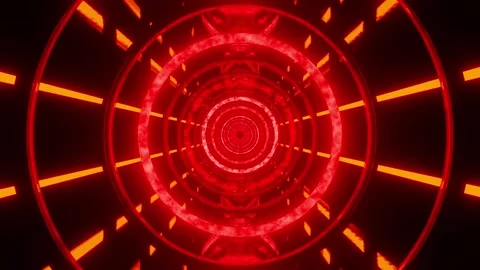 Hell red neon circles background endless VJ loop Stock Footage 293137001