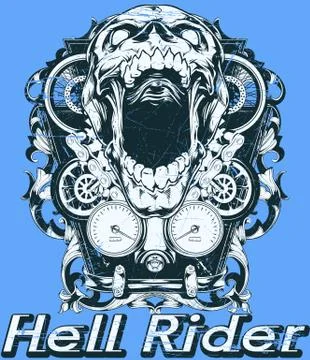 Hell rider illustration Illustrazione stock