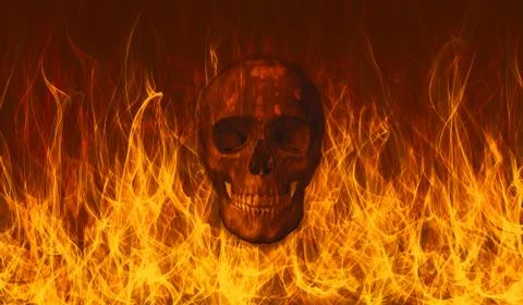 Hell Skull Chaos Art Stock Illustration