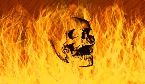 Hell skull Stock Illustration