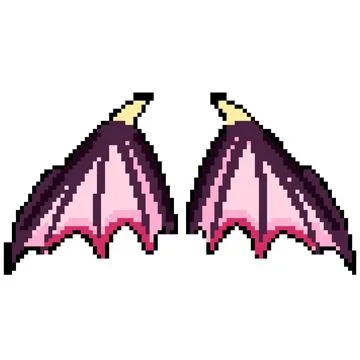 Hell wings dragon pixel art vector illustration Illustrazione stock