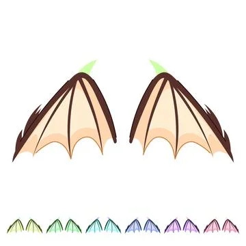 Hell wings dragon vector cartoon graphic Stock Illustration
