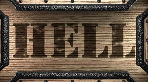 Hell on wooden stamp Video stock 8652182
