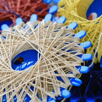 Hellblau - Nähfaden Spinne Stock-Fotos