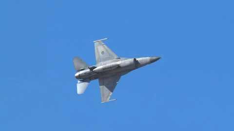 Hellenic Air Force F-16 Fighting Falcon fighter at Athens Flying Week 2024 Stock Footage 287000111
