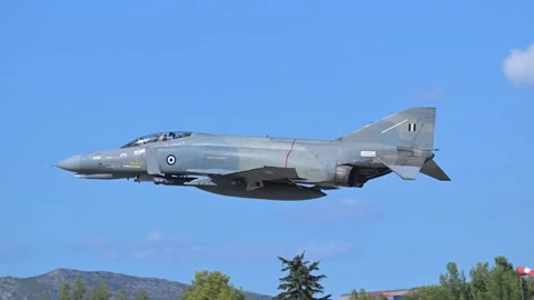 Hellenic Air Force F-4 Phantom fighters at Athens Flying Week 2024 Stock Footage 285200699