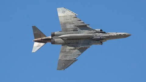 Hellenic Air Force F-4 Phantom fighters at Athens Flying Week 2024 Stock Footage 285201484