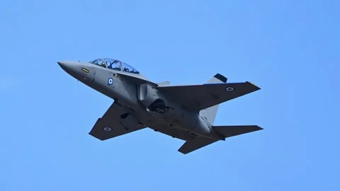 Hellenic Air Force M-346 Master trainer  at Athens Flying Week 2024 Stock Footage 285327076