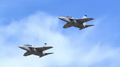 Hellenic Air Force M-346 Master trainer  at Athens Flying Week 2024 Stock Footage 285327810