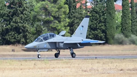 Hellenic Air Force M-346 Master trainer  at Athens Flying Week 2024 Stock Footage 285327966
