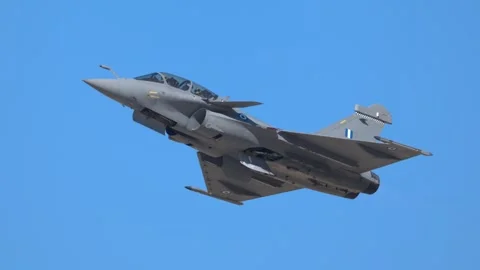 Hellenic Air Force Rafale fighter at Athens Flying Week 2024 Stock Footage 286171272