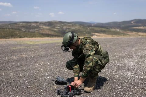 Hellenic Army trains next generation of drone operators, Alexandroupoli, Greece  Stock Photos