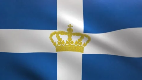 Hellenic Kingdom Flag Waving Loop 4K – Historical Greek Flag Animation Vídeos de archivo 336297175