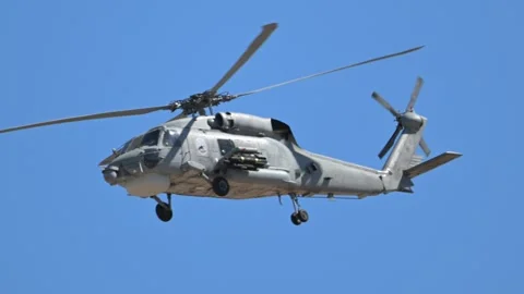 Hellenic Navy S-70B Sea Hawk helicopter at Athens Flying Week 2024 Stock Footage 289446733