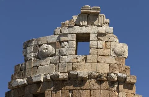 The Hellenistic tower in Perge Stock Photos