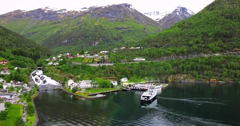 Hellesylt village Stock Footage 312315603