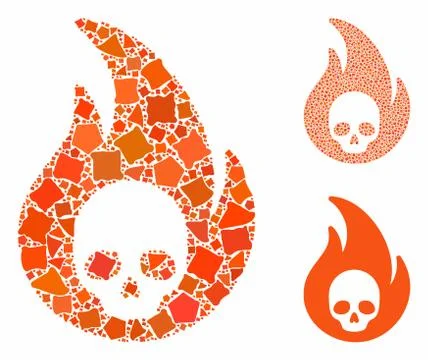 Hellfire Composition Icon of Bumpy Parts Stock Illustration