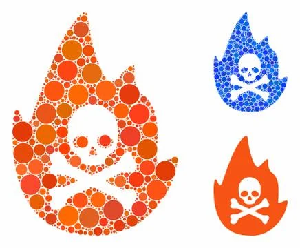 Hellfire Composition Icon of Spheric Items Stockillustratie