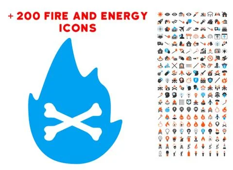 Hellfire Flame Icon with Bonus Power Clipart Stock Illustration