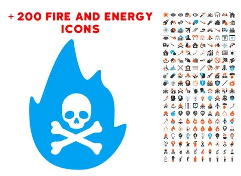 Hellfire Icon with Bonus Flame Clipart イラスト素材