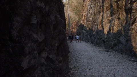The Hellfire Pass in Kanchanaburi, Thailand which was built by prisoners Stock Footage 108632112