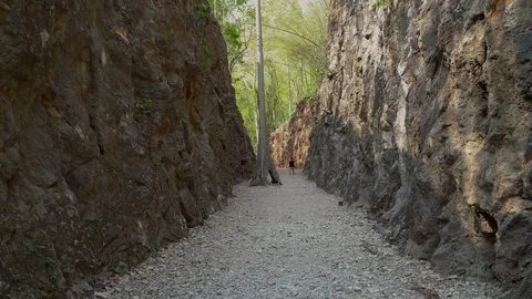 Hellfire Pass Memorial Museum is the name of a railway cutting Stock-Footage 106769741