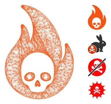 Hellfire Web Vector Mesh Illustration 스톡 일러스트