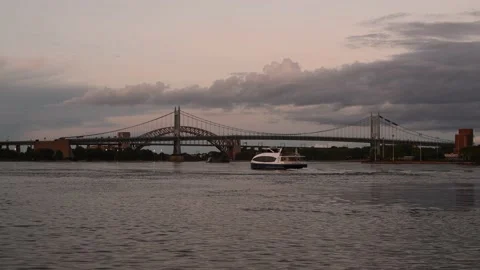 Hellgate Triborough Dusk Stock Footage 137906874
