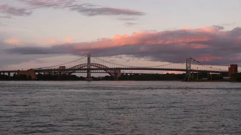 Hellgate Triborough Sunset Stock Footage 137906881