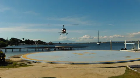 Hellicopter landing in Haiti Stock Footage 44301090