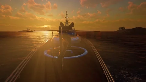 Hellicopter on Super Yacht Stock-Footage 221494587