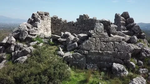 Hellinikon Pyramid, Argos, Greece, Drone Circling Slow and Close-Up 2K Stock Footage 158033280