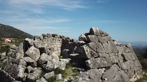 Hellinikon Pyramid, Argos, Greece, Drone Rising Up 2K Stock Footage 158034075
