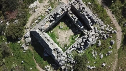 Hellinikon Pyramid, Argos, Greece, Drone Rising from within. 2K Stock Footage 158034079